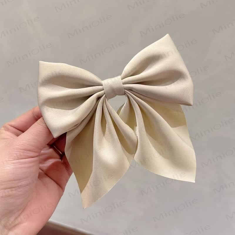 1PC Baby Schleife Schlichte Haarspange - Beige - image 9