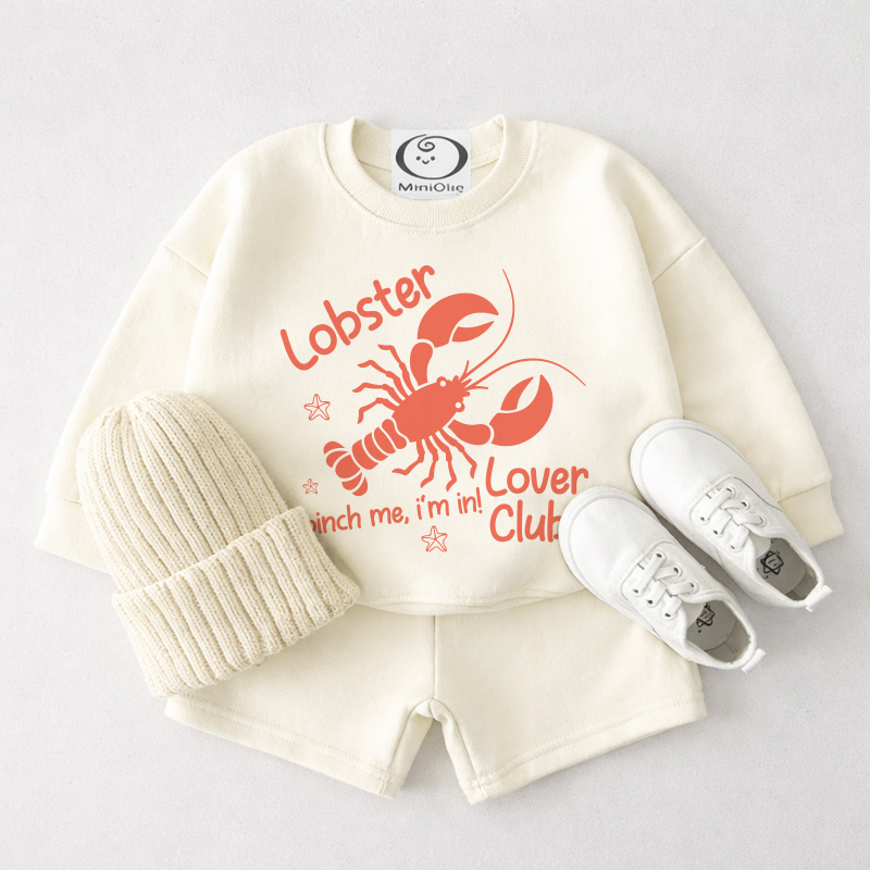 LOBSTER LOVER CLUB PINCH ME, I'M IN! Baby Sweatshirt und Shorts , 2-teiliges Set - Cremeweiß - 3-4J - image 1