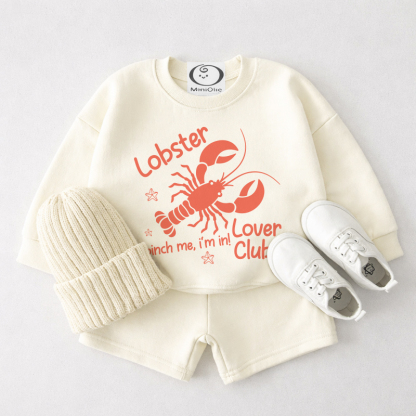 LOBSTER LOVER CLUB PINCH ME, I'M IN! Baby Sweatshirt und Shorts , 2-teiliges Set - Cremeweiß - 3-4J - image 1