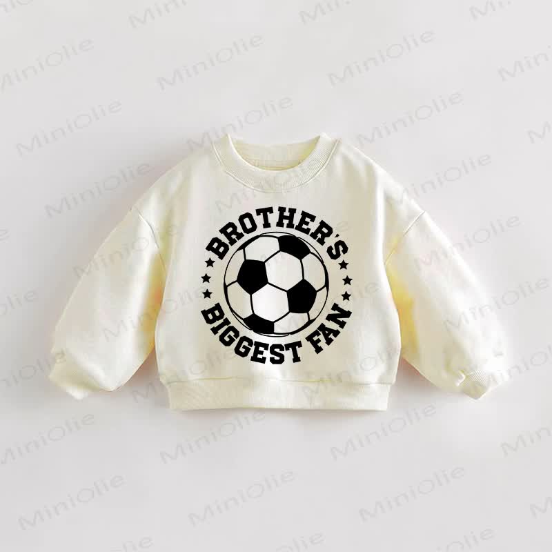 Baby Kleinkind Sweatshirt „Der BROTHER'S BIGGEST FAN“ - Creme - 3-5J - image 1