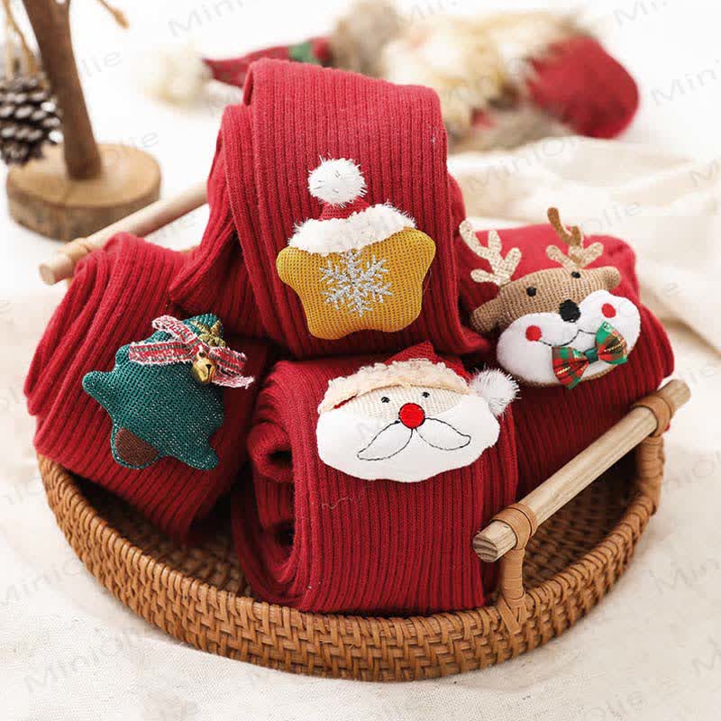 Baby Strumpfhose mit Weihnachten Cartoon - image 2