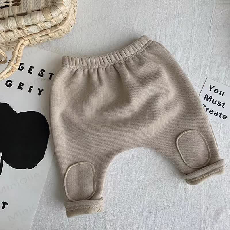 Einfarbig Vlies Hose für Baby - Khaki - 2-3J - image 5