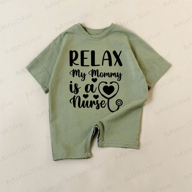 RELAX MY MOMMY IS A NURSE Baby Green Slogan Strampler - Grün - 18-24M - image 1