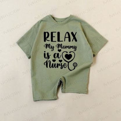 RELAX MY MOMMY IS A NURSE Baby Green Slogan Strampler - Grün - 18-24M - image 1