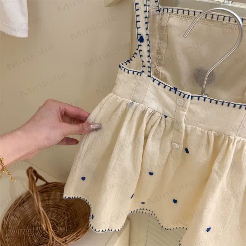 Baby Kleinkind Kleid mit Herz, Beige, mit Trägern  - image 5