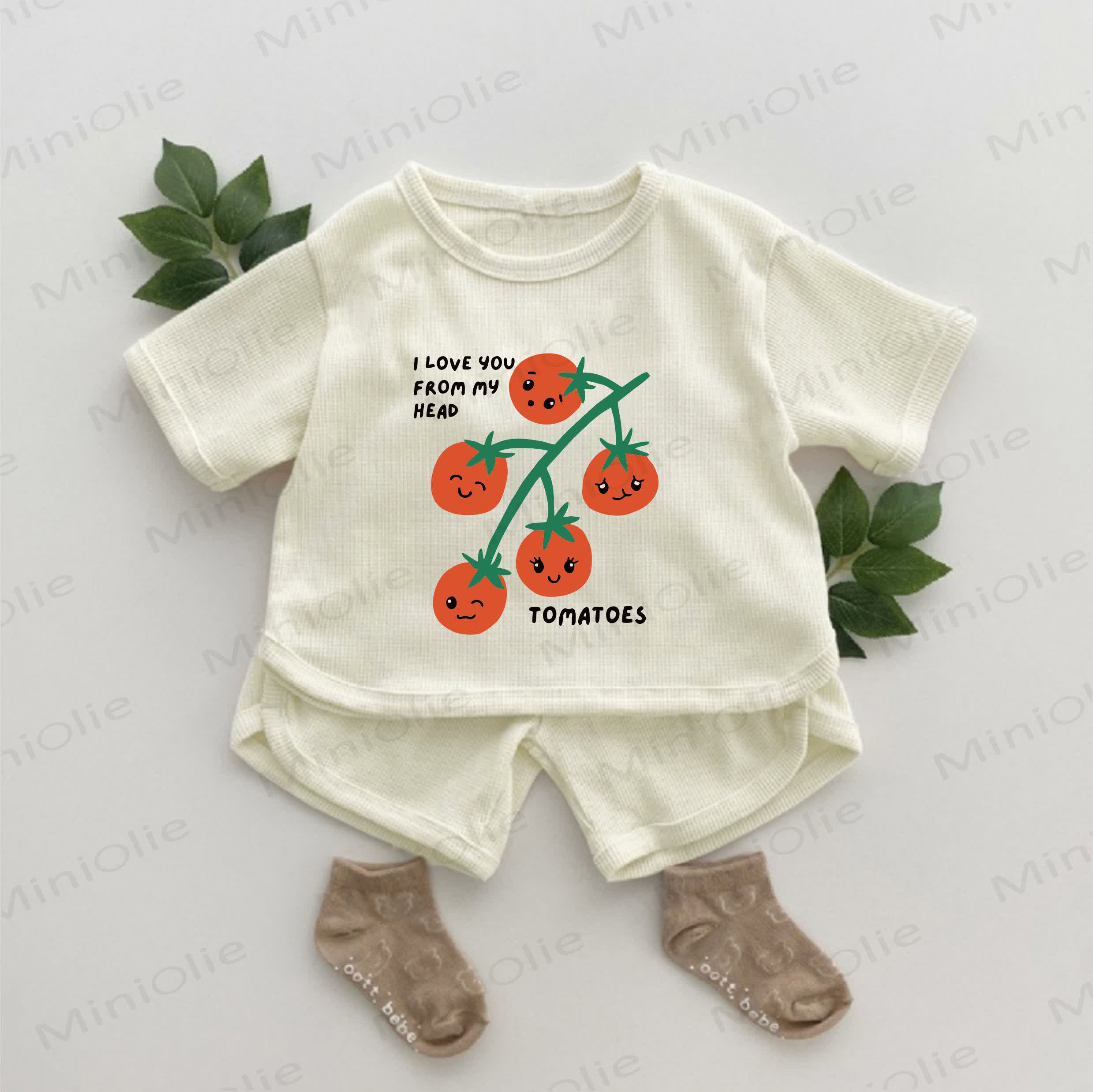 I LOVE YOU FROM MY HEAD TOMATOES – Baby - Waffel Set (2-teilig) - Aprikose - 2-3J - image 1