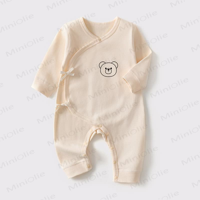 Baby Strampler mit Bär für Neugeboren - Beige - 12-18M - image 3
