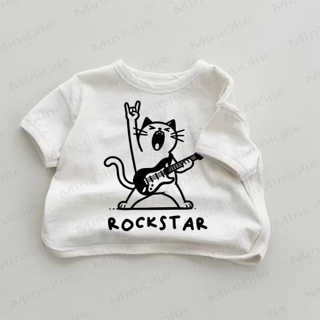 ROCKSTAR Baby Rock Cat Weißes T-Shirt - Weiß - 18-24M - image 1
