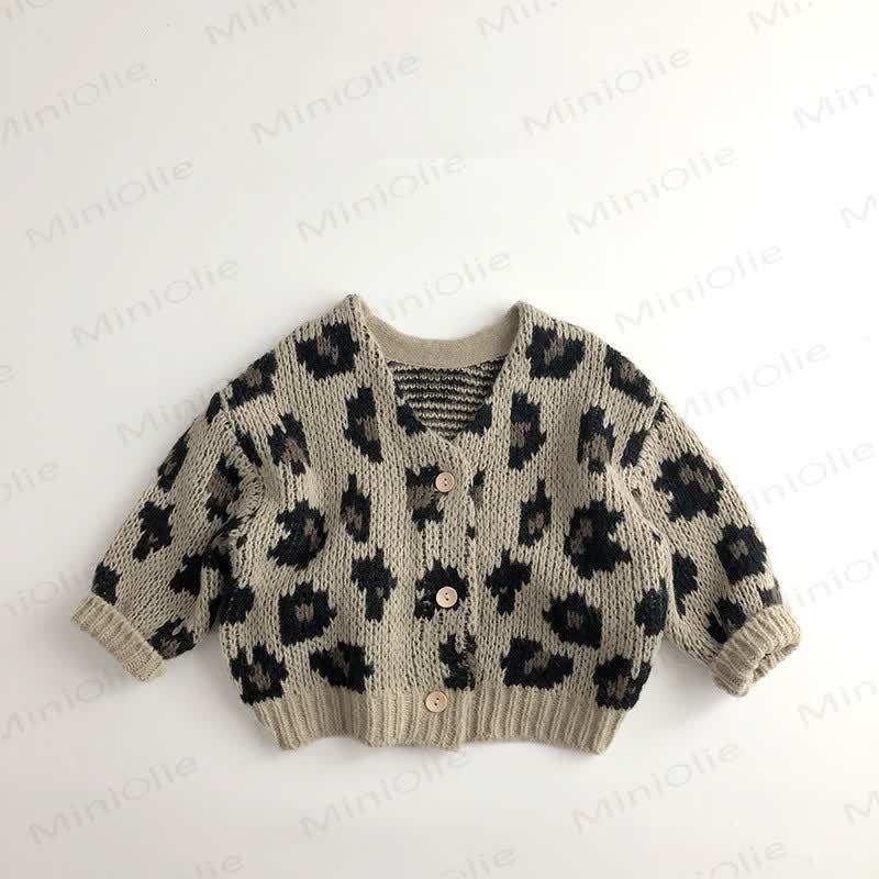 Strickjacke mit Leopardenmuster für Kleinkinder - Grau - 7-9J - image 3