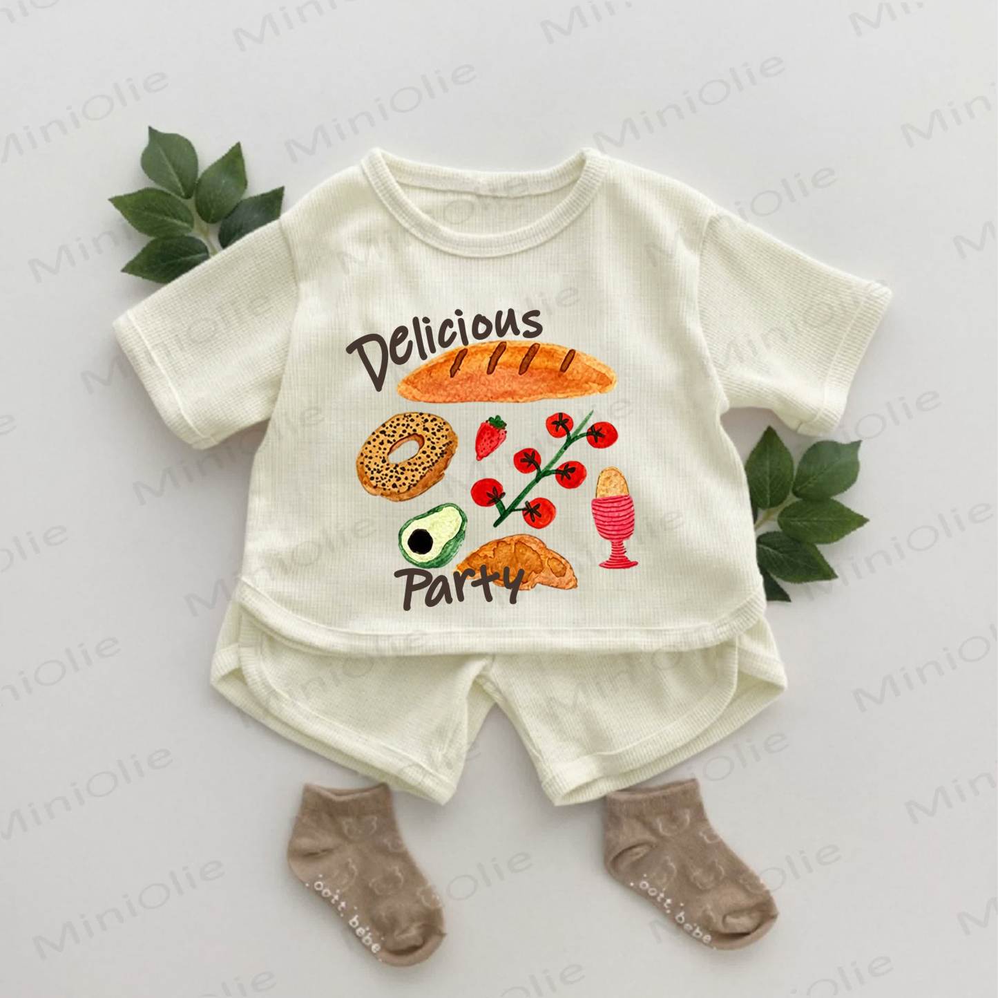 DELICIOUS PARTY Baby Food Print Waffel, 2- Set - Aprikose - 2-3J - image 1