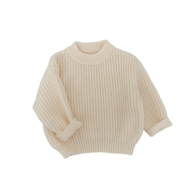 Einfarbig Pullover für Baby in Volltonfarbe - Beige - 2-3J - image 14