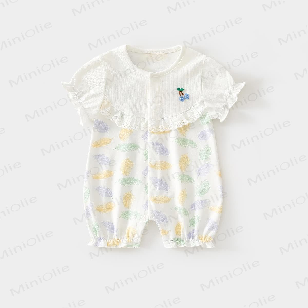 Sommer Strampler mit Blume für Baby - Lila Blätter - 1-2J - image 6