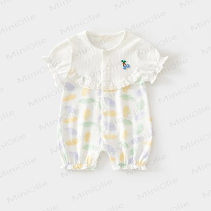 Sommer Strampler mit Blume für Baby - Lila Blätter - 1-2J - image 6