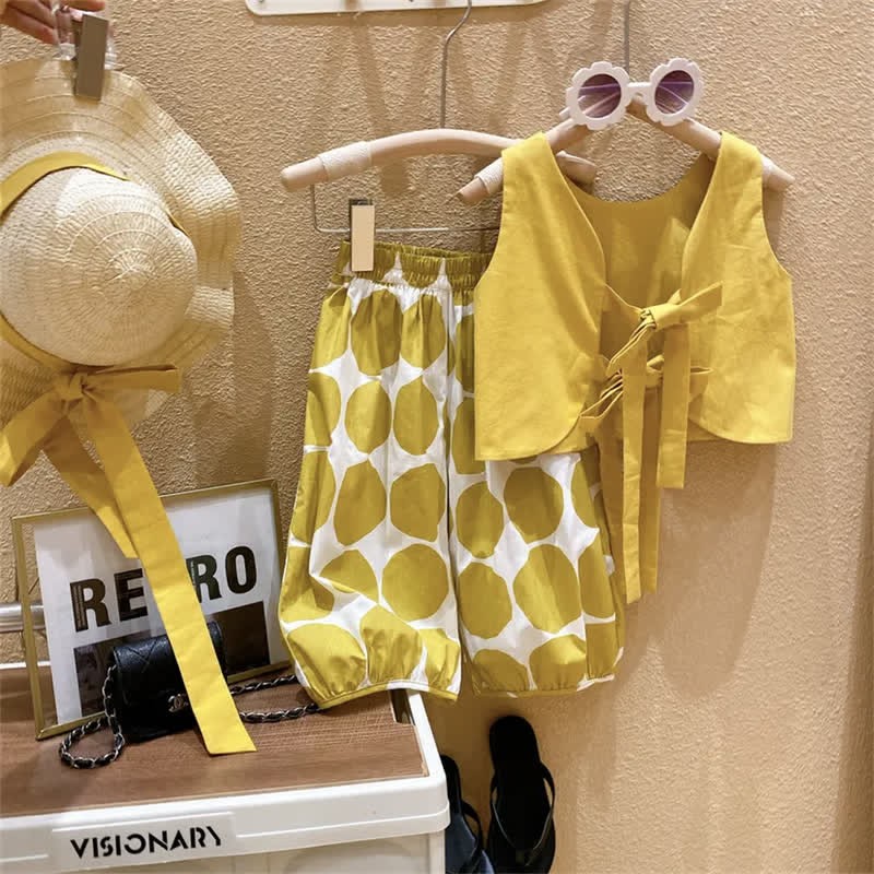 2-teiliges Gelb Punkte Set für Kleinkind mit Hut - image 3