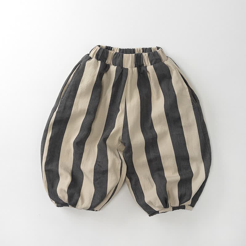 Gestreifte Vlies Hose für Baby und Kleinkind - Beige Streifen - 8Y - image 3