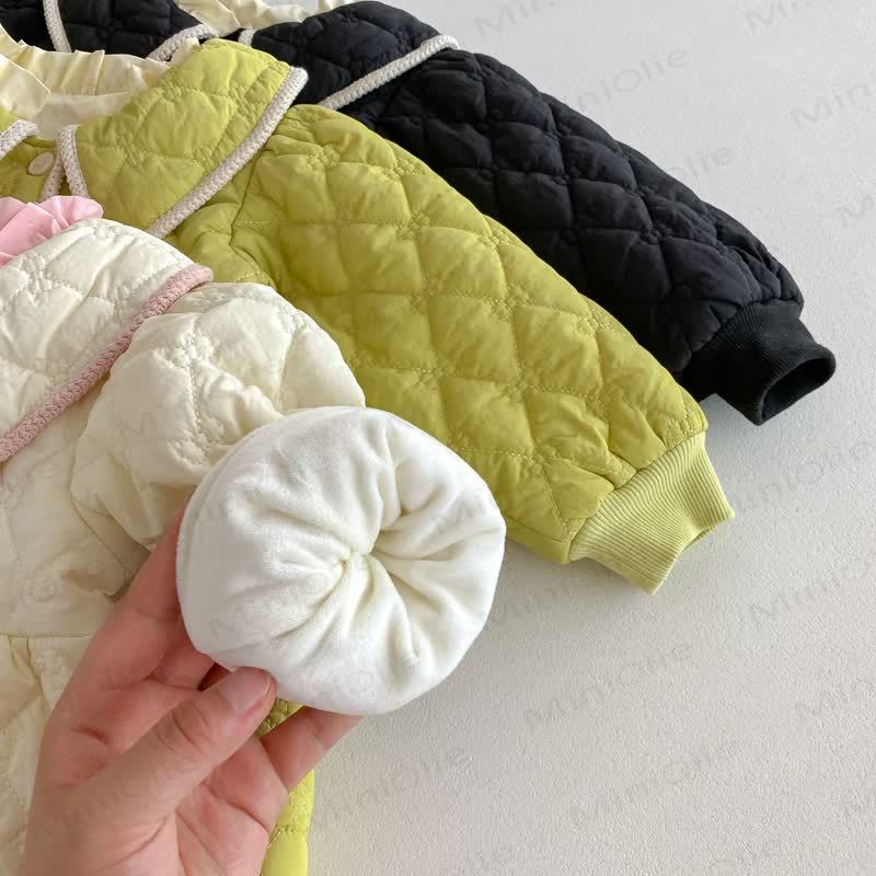  Baby Mädchen Einfarbig Oberbekleidung mit Süß Revers - image 8