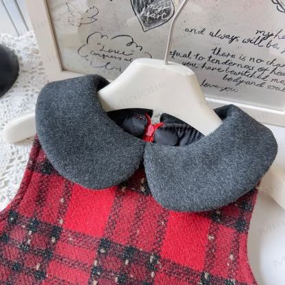 Kleinkind Kleid mit Schleife und Plaid für Kleinkindmädchen & graue Oberbekleidung - image 17