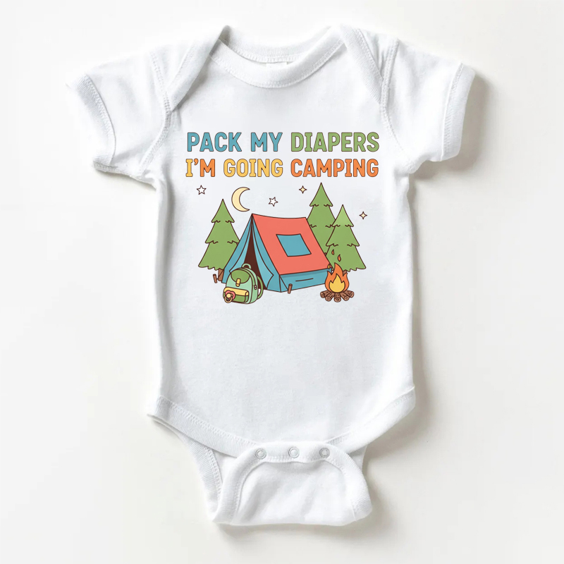 Packt meine Windeln , ich PACK MY DIAPERS I'M GOING CAMPING! Weißer Baby - Weiß - 18-24M - image 1