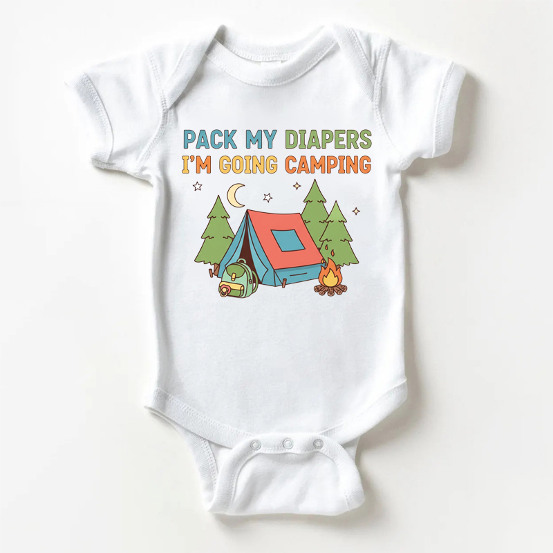 Packt meine Windeln , ich PACK MY DIAPERS I'M GOING CAMPING! Weißer Baby - Weiß - 18-24M - image 1
