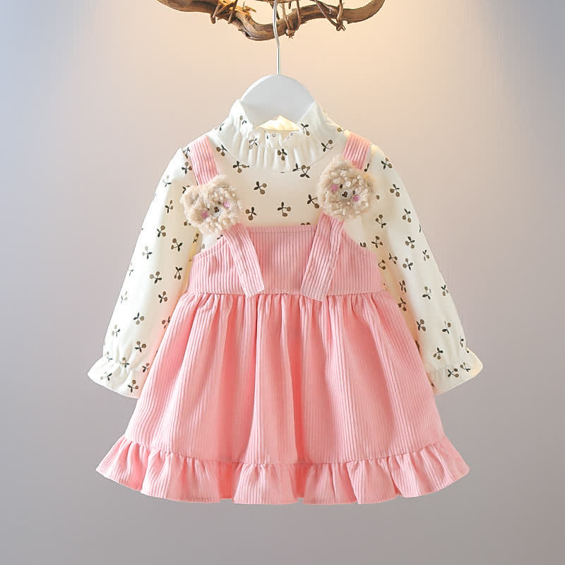 Süß Kleid mit Bär für Baby und Kleinkind  - Rosa - 3-5J - image 5