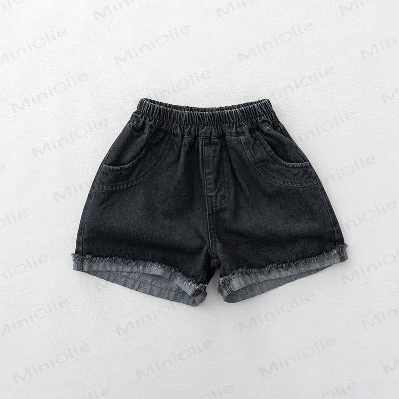 Shorts aus gewaschener Baumwolle für Kleinkind , Einfarbig - Grau - 6-7J - image 4
