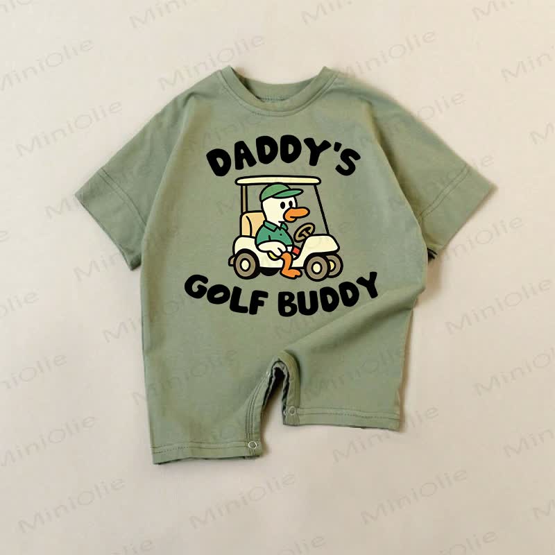 DADDY'S GOLF BUDDY Baby Green Cart Ente Print Strampler - Grün - 18-24M - image 1