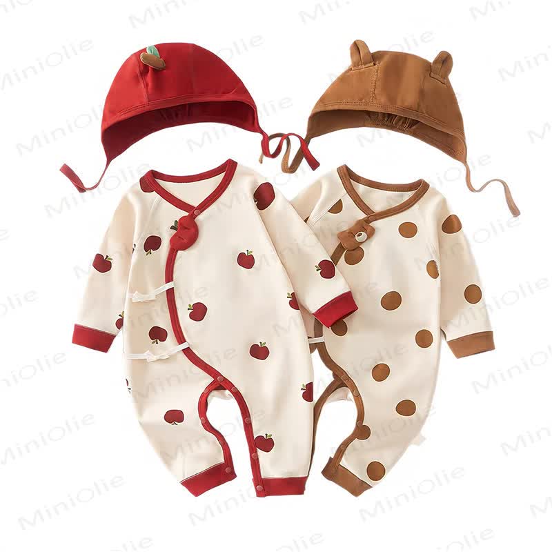 Baby Strampler mit Apfel-/ Bär und Hut - image 5