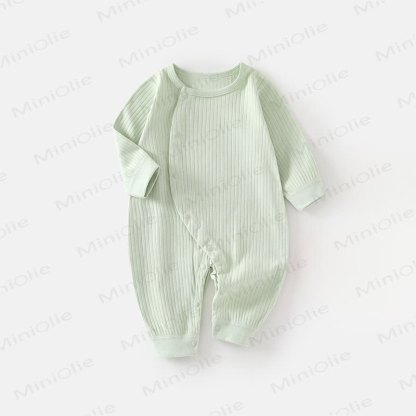 Baby Einfarbig Pyjama aus Gerippt Material, Strampler - Grün - 18-24M - image 9