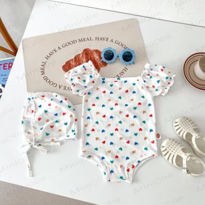 Einteiliger Badeanzug mit Hut für Baby Mädchen - image 13