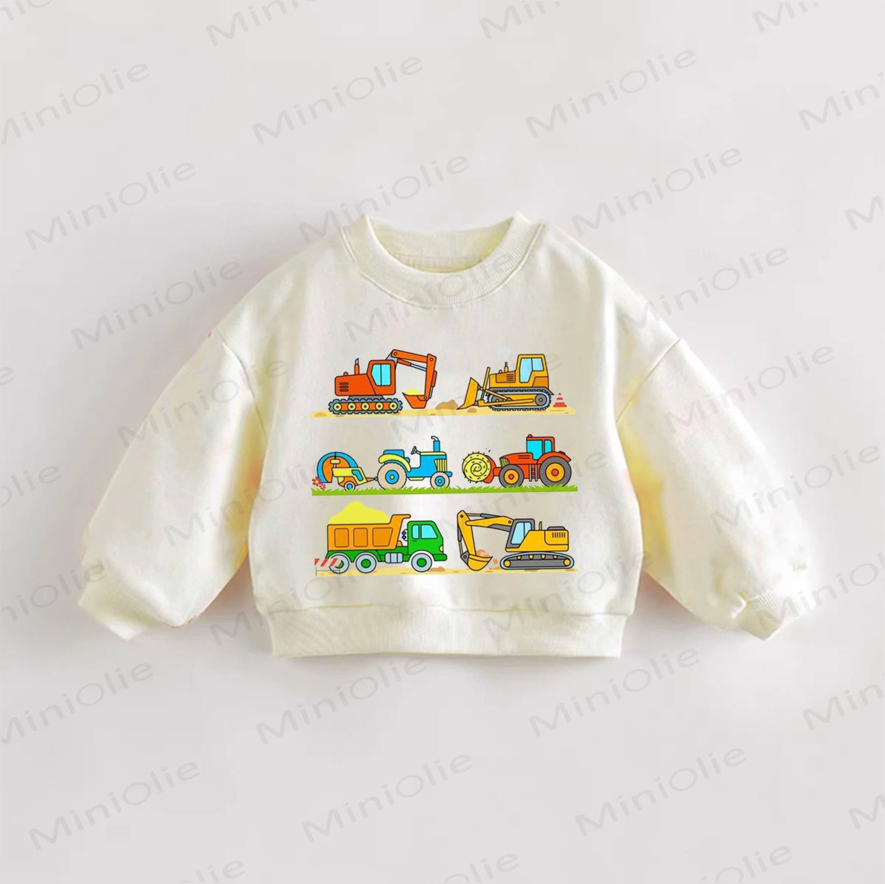 Baby Kleinkind - Sweatshirt mit Bagger -Print - Creme - 3-5J - image 1