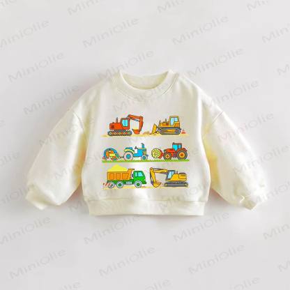 Baby Kleinkind - Sweatshirt mit Bagger -Print - Creme - 3-5J - image 1