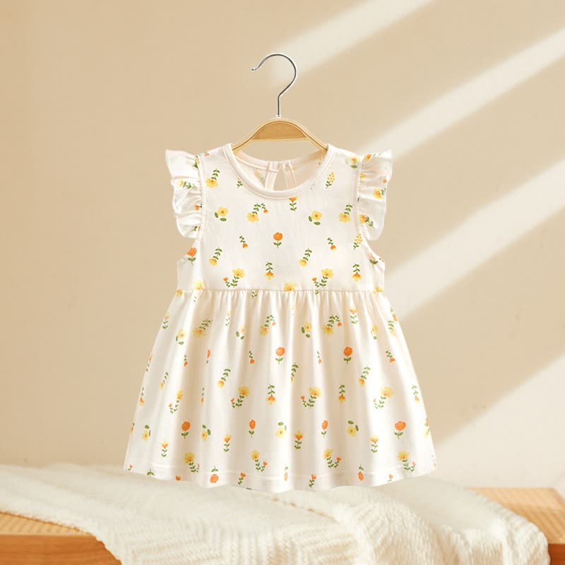 Sommer für Baby, Mädchen, bedruckt , mit flatternden Ärmeln - Weiße Tulpe - 4-5J - image 6