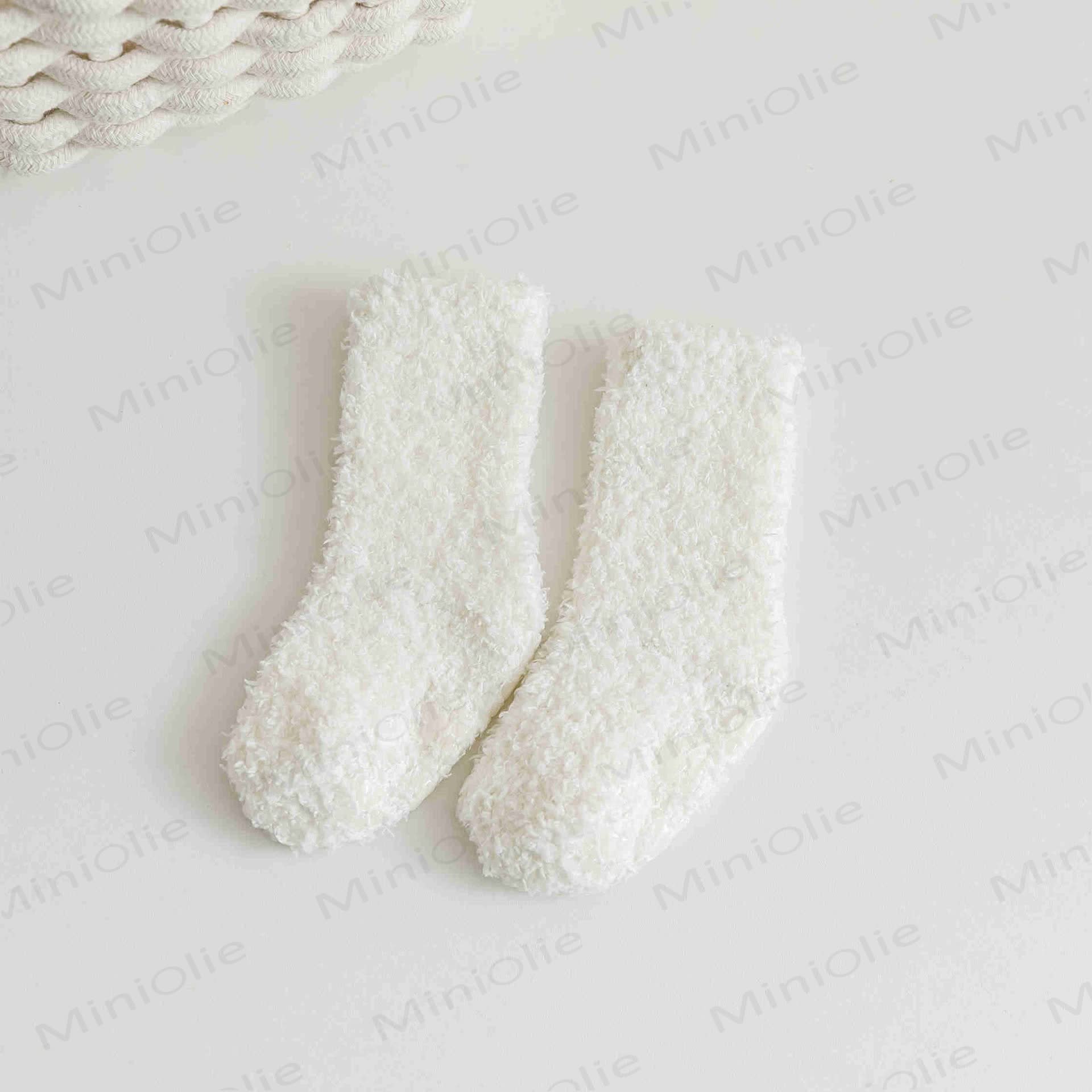 Einfarbige Fleece-Bodensocken für Babys - Weiß - 3-5J - image 17