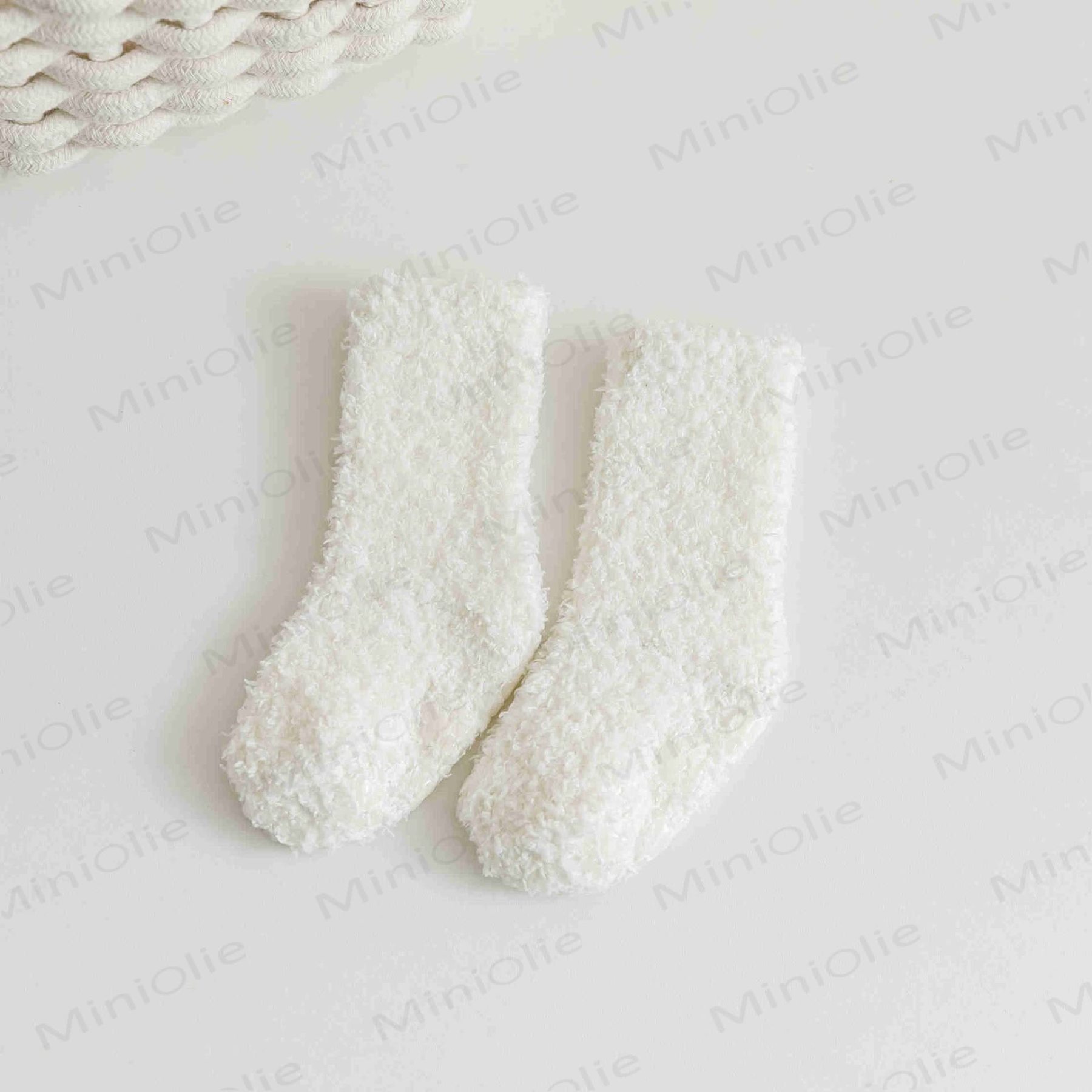 Einfarbige Fleece-Bodensocken für Babys - Weiß - 3-5J - image 17