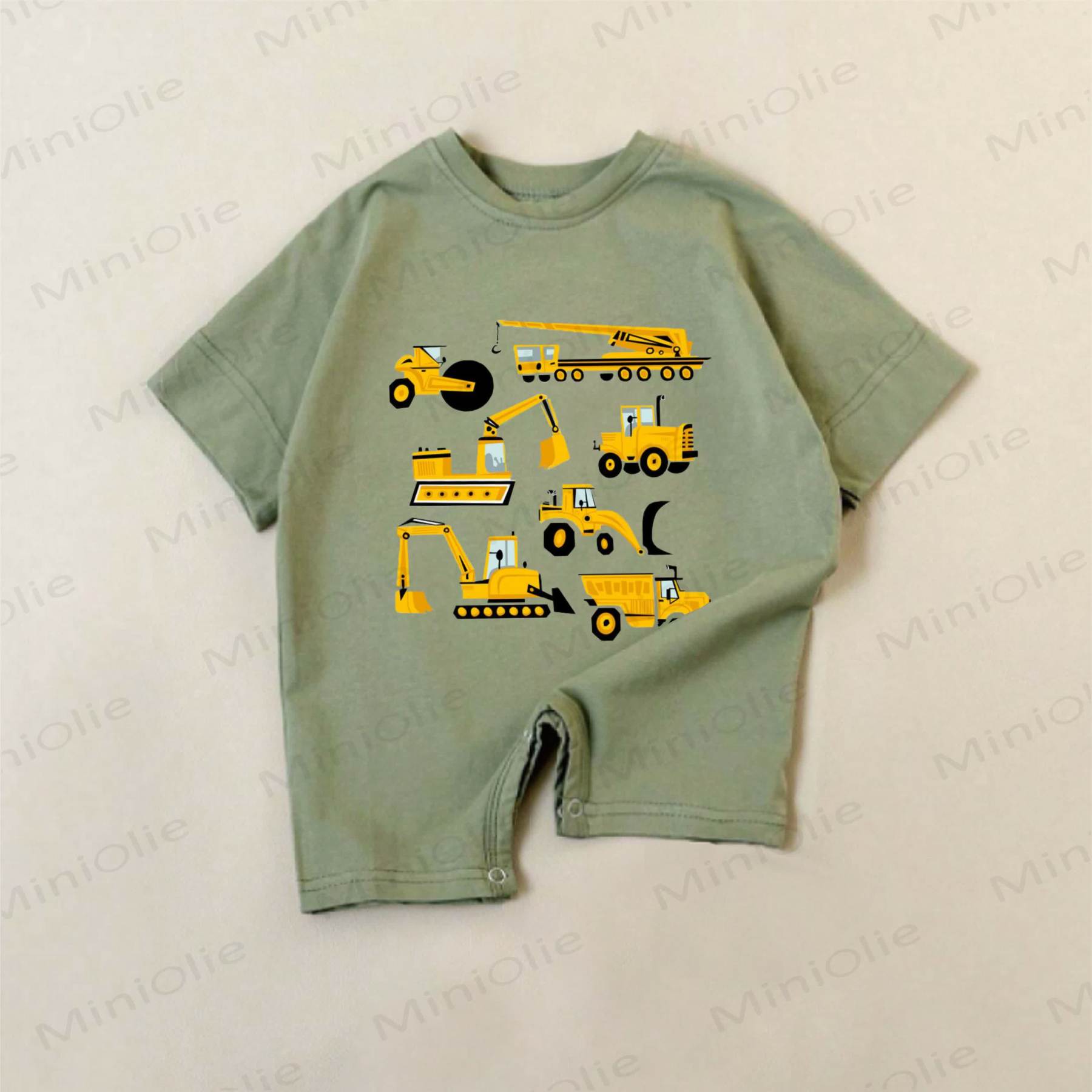 Grüner Bagger - Strampler für Baby - Grün - 18-24M - image 1