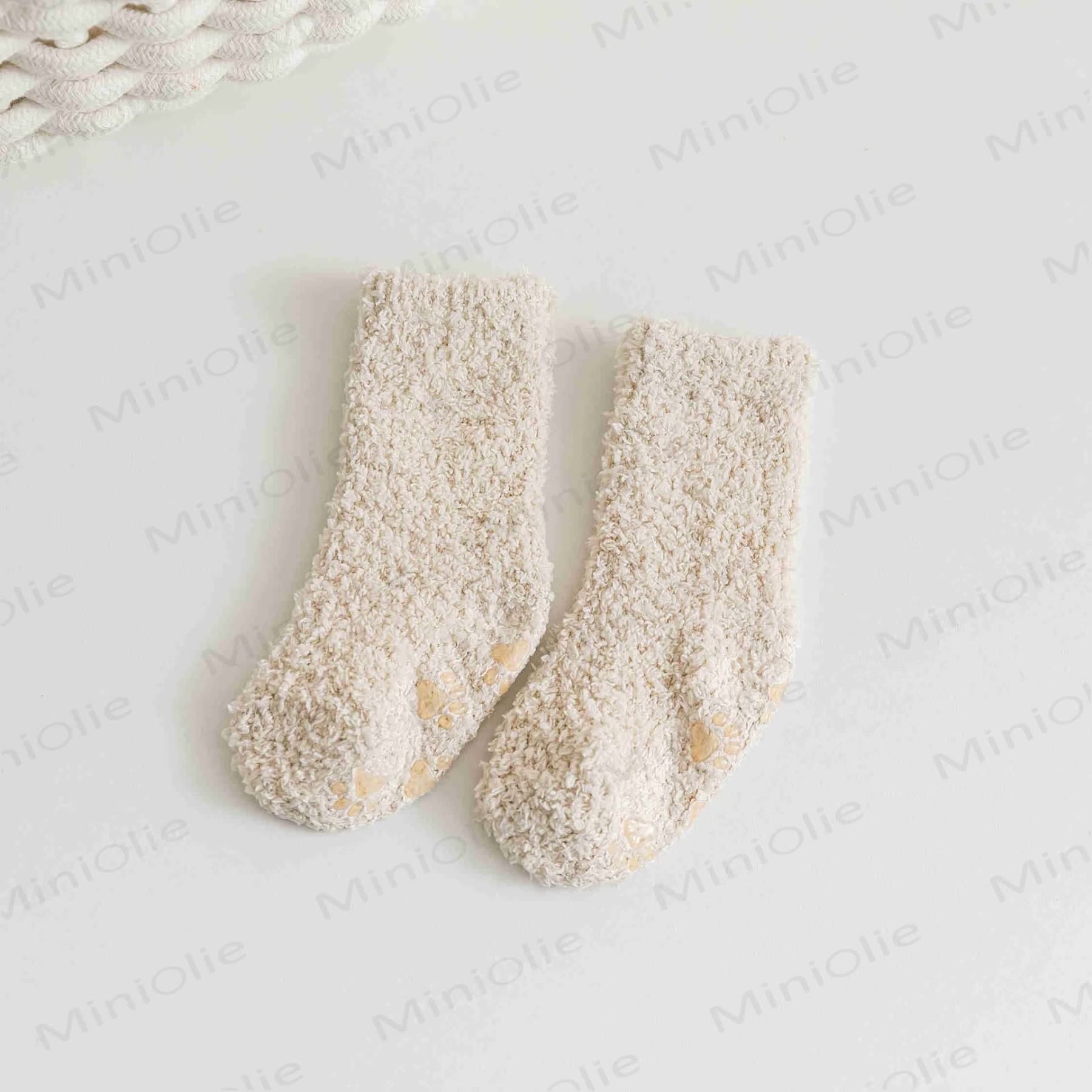 Einfarbige Fleece-Bodensocken für Babys - Khaki - 3-5J - image 20