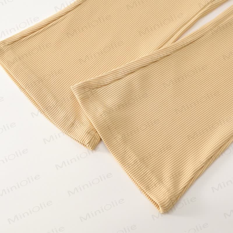 Zweiteiliges Set aus Stricken Kurzarm- Spitze und ausgestellter Hose für Kleinkind - image 14