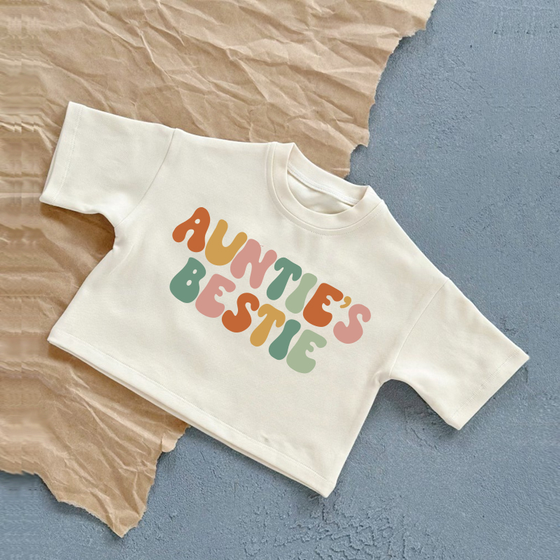 AUNTIE'S BESTIE Baby Sommer Freizeit-T-Shirt - Weiß - 2-3J - image 1