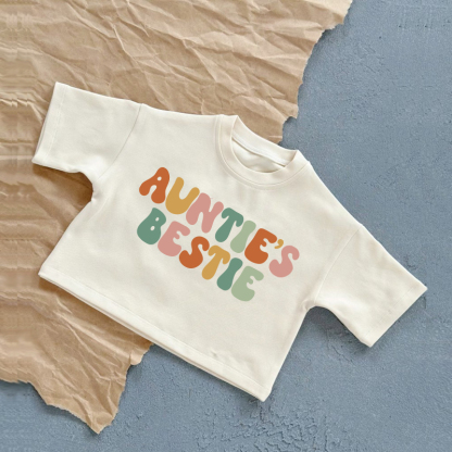 AUNTIE'S BESTIE Baby Sommer Freizeit-T-Shirt - Weiß - 2-3J - image 1