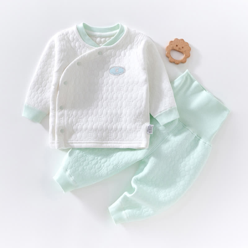 2-teiliges, einfaches, weiches Pyjama Set für Baby - Grün - 18-24M - image 10