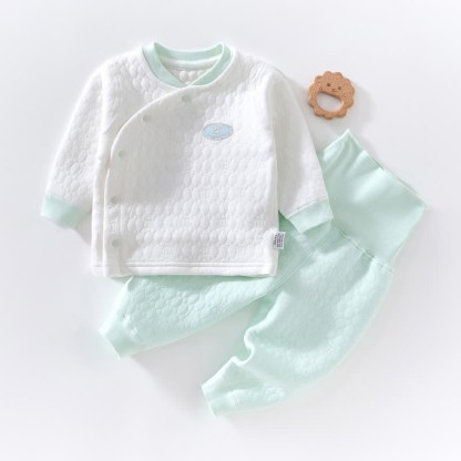 2-teiliges, einfaches, weiches Pyjama Set für Baby - Grün - 18-24M - image 10