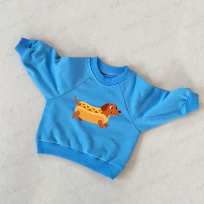 Lustiges Hotdog- Sweatshirt für Baby und Kleinkind , Blau - Blau - 3-5J - image 1
