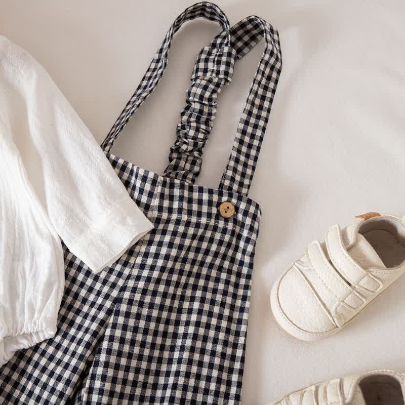 Baby Jungen Gentleman Plaid Bodysuit Overalls 2-teiliges Set - image 9