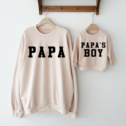 PAPA/PAPA'S BOY Beige Familien Sweatshirt - Beige - Sweatshirt für Erwachsene: XL - image 1