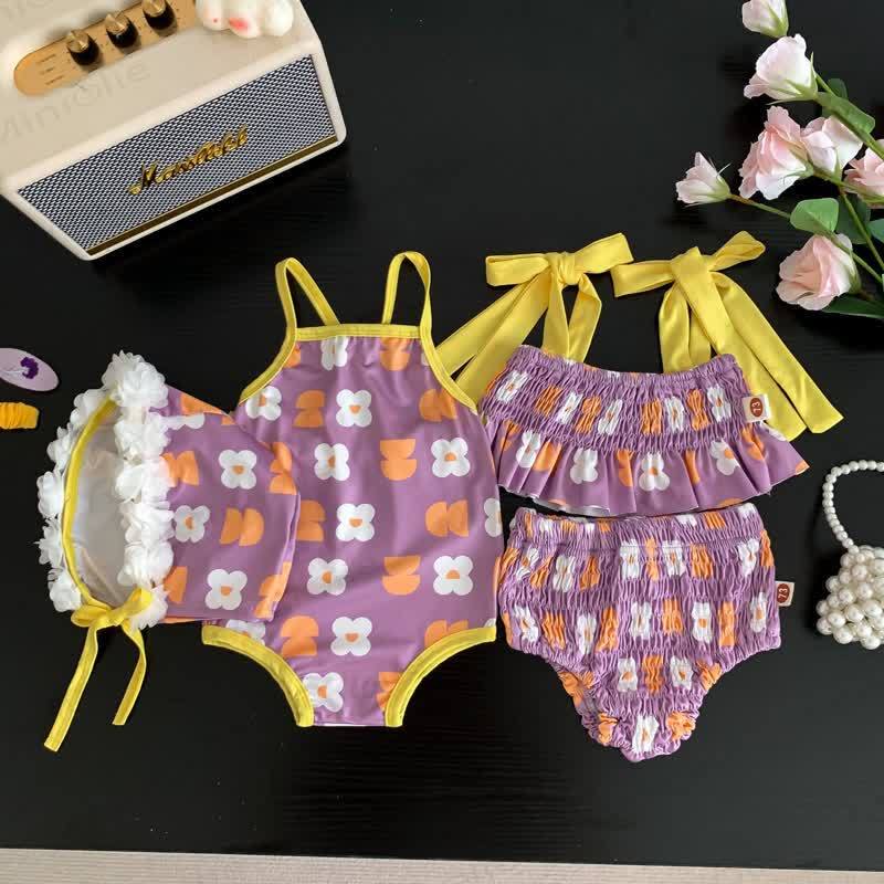 Einteiliger/zweiteiliger Badeanzug mit Hut für Baby Mädchen - image 13