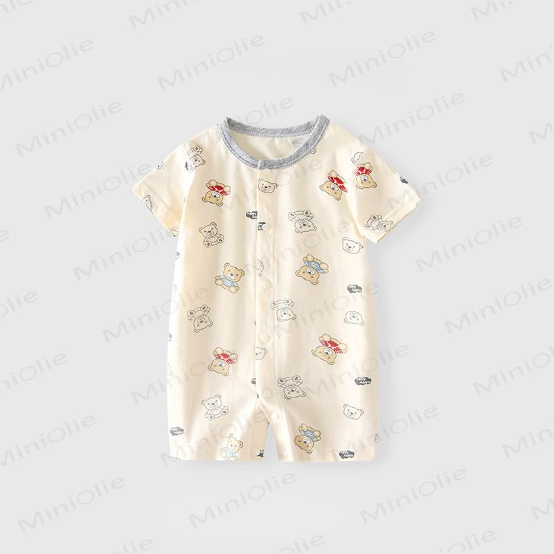 Baby Baumwoll-Kurzarm- Strampler - Weißer Bär - 2-3J - image 3