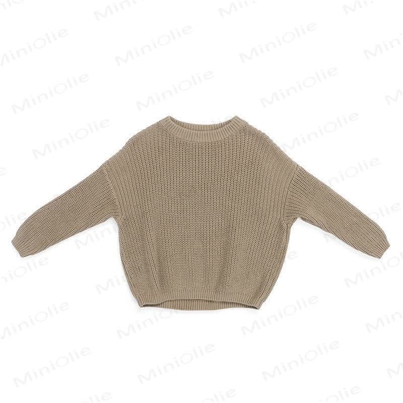 Einfarbiger, warmer Pullover für Babys und Kleinkinder - Helles Khaki - 5-6J - image 8