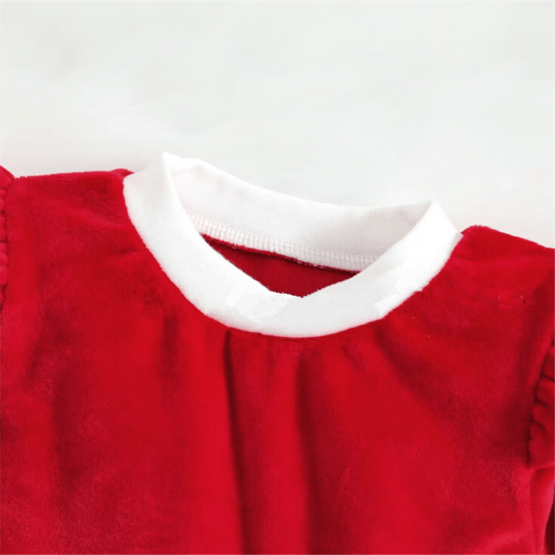 Roter Weihnachts-Body mit Rock und Stirnband für Babys