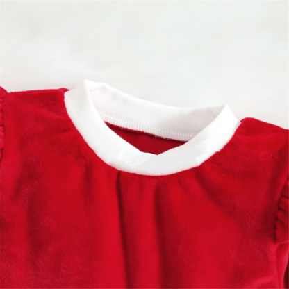 Roter Weihnachts-Body mit Rock und Stirnband für Babys