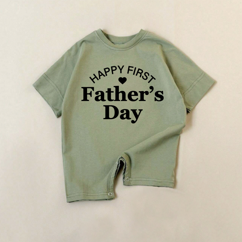 HAPPY FIRST FATHER'S DAY Strampler ! Baby Strampler, grün - Grün - 18-24M - image 1